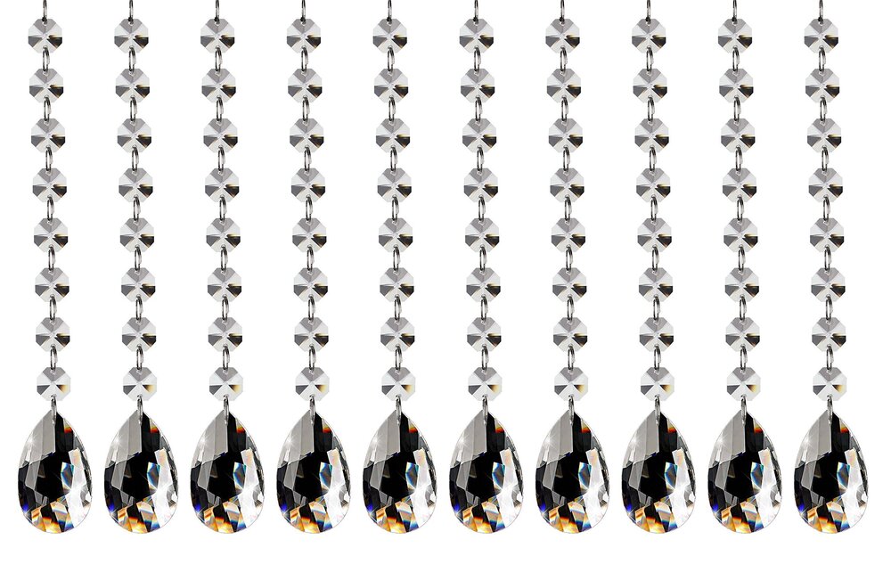7406 Teardrop Crystal Strands 1ft Hanging Crystal Beads Chain Garland